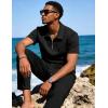 image:imageUOUA Mens Sweat Suits Set Tracksuit 2 Piece Outfits Short Sleeve Casual Sweatshirt amp Loose Jogging PantsBlack