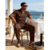 image:imageUOUA Mens Sweat Suits Set Tracksuit 2 Piece Outfits Short Sleeve Casual Sweatshirt amp Loose Jogging PantsBrown