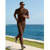 image:imageUOUA Mens Sweat Suits Set Tracksuit 2 Piece Outfits Short Sleeve Casual Sweatshirt amp Loose Jogging PantsBrown