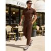 image:imageUOUA Mens Sweat Suits Set Tracksuit 2 Piece Outfits Short Sleeve Casual Sweatshirt amp Loose Jogging PantsBrown
