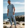 image:imageUOUA Mens Sweat Suits Set Tracksuit 2 Piece Outfits Short Sleeve Casual Sweatshirt amp Loose Jogging PantsDenim Blue