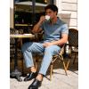 image:imageUOUA Mens Sweat Suits Set Tracksuit 2 Piece Outfits Short Sleeve Casual Sweatshirt amp Loose Jogging PantsDenim Blue