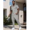 image:imageUOUA Mens Sweat Suits Set Tracksuit 2 Piece Outfits Short Sleeve Casual Sweatshirt amp Loose Jogging PantsGrey