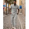 image:imageUOUA Mens Sweat Suits Set Tracksuit 2 Piece Outfits Short Sleeve Casual Sweatshirt amp Loose Jogging PantsGrey