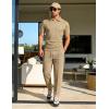 image:imageUOUA Mens Sweat Suits Set Tracksuit 2 Piece Outfits Short Sleeve Casual Sweatshirt amp Loose Jogging PantsKhaki