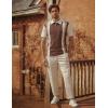 image:imageUOUA Mens Sweat Suits Set Tracksuit 2 Piece Outfits Short Sleeve Casual Sweatshirt amp Loose Jogging PantsKhakistripe Beige