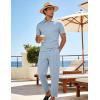 image:imageUOUA Mens Sweat Suits Set Tracksuit 2 Piece Outfits Short Sleeve Casual Sweatshirt amp Loose Jogging PantsLight Blue