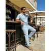 image:imageUOUA Mens Sweat Suits Set Tracksuit 2 Piece Outfits Short Sleeve Casual Sweatshirt amp Loose Jogging PantsLight Blue