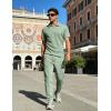 image:imageUOUA Mens Sweat Suits Set Tracksuit 2 Piece Outfits Short Sleeve Casual Sweatshirt amp Loose Jogging PantsLight Green
