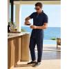 image:imageUOUA Mens Sweat Suits Set Tracksuit 2 Piece Outfits Short Sleeve Casual Sweatshirt amp Loose Jogging PantsNavy Blue