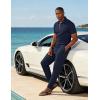 image:imageUOUA Mens Sweat Suits Set Tracksuit 2 Piece Outfits Short Sleeve Casual Sweatshirt amp Loose Jogging PantsNavy Blue