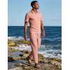 image:imageUOUA Mens Sweat Suits Set Tracksuit 2 Piece Outfits Short Sleeve Casual Sweatshirt amp Loose Jogging PantsPink