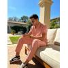 image:imageUOUA Mens Sweat Suits Set Tracksuit 2 Piece Outfits Short Sleeve Casual Sweatshirt amp Loose Jogging PantsPink