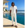 image:imageUOUA Mens Sweat Suits Set Tracksuit 2 Piece Outfits Short Sleeve Casual Sweatshirt amp Loose Jogging PantsWhite
