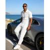 image:imageUOUA Mens Sweat Suits Set Tracksuit 2 Piece Outfits Short Sleeve Casual Sweatshirt amp Loose Jogging PantsWhite