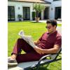 image:imageUOUA Mens Sweat Suits Set Tracksuit 2 Piece Outfits Short Sleeve Casual Sweatshirt amp Loose Jogging PantsWine