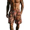 image:imageUOUA Mens Mesh Camo Graphic Shorts Vintage Designer Workout Shorts Casual Cool Streetwear Waist PantsPinkleaves