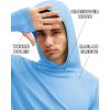 image:imageBoladeci Mens UPF 50 Sun Protection Hoodie Shirts Lightweight Long Sleeve Rash Guard Fishing Swim ShirtsBlue