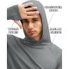 image:imageBoladeci Mens UPF 50 Sun Protection Hoodie Shirts Lightweight Long Sleeve Rash Guard Fishing Swim ShirtsDark Gray
