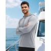 image:imageBoladeci Mens UPF 50 Sun Protection Hoodie Shirts Lightweight Long Sleeve Rash Guard Fishing Swim ShirtsLight Gray