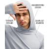image:imageBoladeci Mens UPF 50 Sun Protection Hoodie Shirts Lightweight Long Sleeve Rash Guard Fishing Swim ShirtsLight Gray