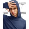 image:imageBoladeci Mens UPF 50 Sun Protection Hoodie Shirts Lightweight Long Sleeve Rash Guard Fishing Swim ShirtsNavy Blue