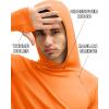 image:imageBoladeci Mens UPF 50 Sun Protection Hoodie Shirts Lightweight Long Sleeve Rash Guard Fishing Swim ShirtsOrange