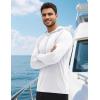 image:imageBoladeci Mens UPF 50 Sun Protection Hoodie Shirts Lightweight Long Sleeve Rash Guard Fishing Swim ShirtsWhite