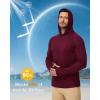 image:imageBoladeci Mens UPF 50 Sun Protection Lightweight Hoodie Shirts Long Sleeve Fishing Shirt SPF UV Hiking SwimBurgundy
