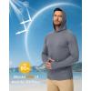 image:imageBoladeci Mens UPF 50 Sun Protection Lightweight Hoodie Shirts Long Sleeve Fishing Shirt SPF UV Hiking SwimDark Gray