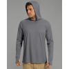 image:imageBoladeci Mens UPF 50 Sun Protection Lightweight Hoodie Shirts Long Sleeve Fishing Shirt SPF UV Hiking SwimDark Gray