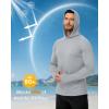 image:imageBoladeci Mens UPF 50 Sun Protection Lightweight Hoodie Shirts Long Sleeve Fishing Shirt SPF UV Hiking SwimLight Gray