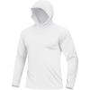 image:imageBoladeci Mens UPF 50 Sun Protection Hoodie Shirts Lightweight Long Sleeve Rash Guard Fishing Swim ShirtsWhite