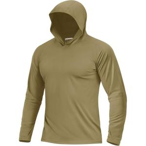 image:imageBoladeci Mens UPF 50 Sun Protection Lightweight Hoodie Shirts Long Sleeve Fishing Shirt SPF UV Hiking SwimOlive Drab