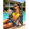 image:imageUOUA 3 Piece Swimsuits for Women Hawaiian Outfits Floral Tropical Bikini amp Short Sets Summer Beach Sexy Cover Ups Luau PartyPineapplefloral