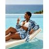 image:imageUOUA 3 Piece Swimsuits for Women Hawaiian Outfits Floral Tropical Bikini amp Short Sets Summer Beach Sexy Cover Ups Luau PartySummerblue