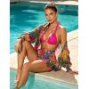 image:imageUOUA 3 Piece Swimsuits for Women Hawaiian Outfits Floral Tropical Bikini amp Short Sets Summer Beach Sexy Cover Ups Luau PartyTropicalleopard