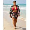 image:imageUOUA 3 Piece Swimsuits for Women Hawaiian Outfits Floral Tropical Bikini amp Short Sets Summer Beach Sexy Cover Ups Luau PartyYwxred