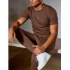 image:imageUOUA Mens 2 Piece Sweatsuit Set Short Sleeve Sweatshirt Jogging Sweatpants Tracksuits OutfitsBrown