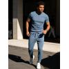 image:imageUOUA Mens 2 Piece Sweatsuit Set Short Sleeve Sweatshirt Jogging Sweatpants Tracksuits OutfitsDenim Blue