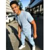 image:imageUOUA Mens 2 Piece Sweatsuit Set Short Sleeve Sweatshirt Jogging Sweatpants Tracksuits OutfitsLight Blue