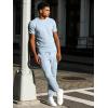 image:imageUOUA Mens 2 Piece Sweatsuit Set Short Sleeve Sweatshirt Jogging Sweatpants Tracksuits OutfitsLight Blue