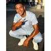 image:imageUOUA Mens 2 Piece Sweatsuit Set Short Sleeve Sweatshirt Jogging Sweatpants Tracksuits OutfitsLight Blue