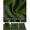 image:imageUOUA Mens Short Sets 2 Piece Summer Outfits Jacquard Short Sleeve Button Down Shirt and Shorts SetArmygreen