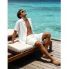 image:imageUOUA Mens Short Sets 2 Piece Summer Outfits Jacquard Short Sleeve Button Down Shirt and Shorts SetWhite