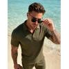 image:imageUOUA Mens Shorts Set Twisted Texture Polo Shirt amp Shorts Casual 2 Piece Summer Outfits Short Sleeve Vacation SetArmy Green