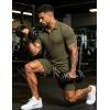 image:imageUOUA Mens Shorts Set Twisted Texture Polo Shirt amp Shorts Casual 2 Piece Summer Outfits Short Sleeve Vacation SetArmy Green