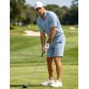 image:imageUOUA Mens Shorts Set Twisted Texture Polo Shirt amp Shorts Casual 2 Piece Summer Outfits Short Sleeve Vacation SetLight Blue