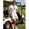 image:imageUOUA Mens Shorts Set Twisted Texture Polo Shirt amp Shorts Casual 2 Piece Summer Outfits Short Sleeve Vacation SetWhite