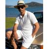 image:imageUOUA Mens Shorts Set Twisted Texture Polo Shirt amp Shorts Casual 2 Piece Summer Outfits Short Sleeve Vacation SetWhite